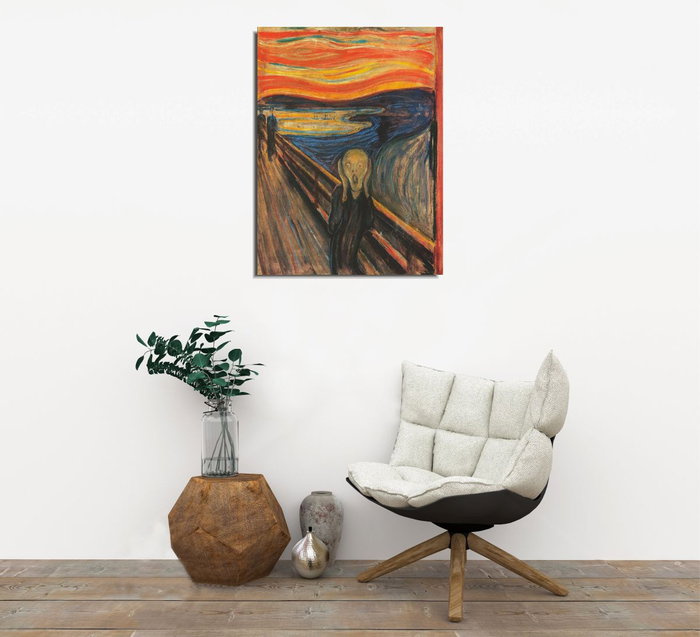 Wallity Cuadro Decorativo sobre Lienzo El Grito de Edvard Munch 30 x 40 cm